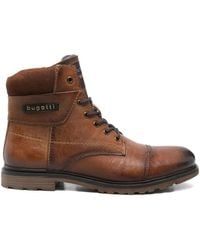 Bugatti - Lace-Up Panelled Booties - Lyst