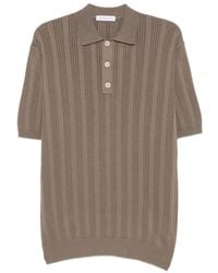 Manuel Ritz - Perforated Ribbed-Knit Polo Shirt - Lyst