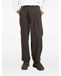 and wander - Belted Pleated Straight-Leg Trousers - Lyst