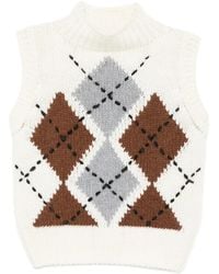 Ermanno Scervino - Diamond-Pattern Sleeveless Sweater - Lyst