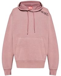DIESEL - Embroidered-Logo Hooded Sweatshirt - Lyst