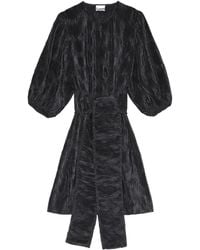 Ganni - Abito Corto Con Maniche A Palloncino - Lyst