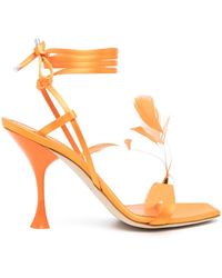 3Juin - Kimi Feather Satin Sandals - Lyst
