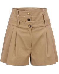 Monse - Triple-Waistband Pleated Shorts - Lyst