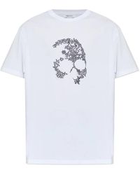 McQueen - T-Shirt With A Distinctive Skull Motif - Lyst