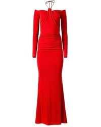 MOOS STUDIO - Drapiertes Heatline Neckholder-Maxikleid - Lyst
