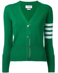 Thom Browne - V-Neck Logo-Detail Cardigan - Lyst