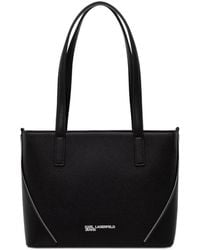 KARL LAGERFELD - Logo-Plaque Zip-Detail Tote Bag - Lyst