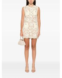 Self-Portrait Lace Bodice Mini Dress in White | Lyst