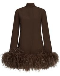 ‎Taller Marmo - Gina Feather-Trim Dress - Lyst