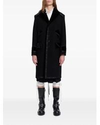 Ann Demeulemeester - Havtor Velvet-Trimmed Embroidered Coat - Lyst