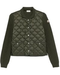 Moncler - Diamond Quilted Padded Wool Cardigan - Lyst