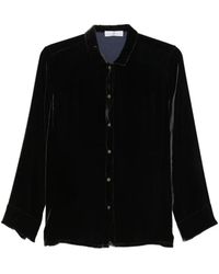 Whyci - Velvet Long-Sleeve Shirt - Lyst