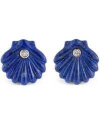 Mateo - Boucles D'Oreilles Venus Serties De Lapis Et De Diamants - Lyst