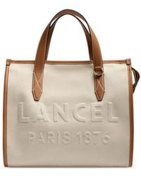 Lancel - Day Embossed Leather Trim Tote Bag - Lyst
