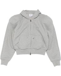 Vetements - Round Shoulder Zip-Up Hoodie - Lyst
