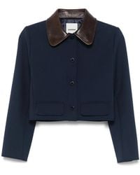 Sandro - Chaqueta con cuello en contraste - Lyst
