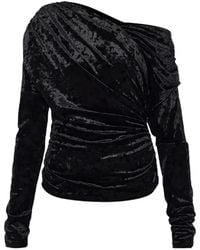 Ganni - Long-Sleeve One-Shoulder Top - Lyst