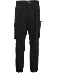 Versace - Barocco-motif Tapered-leg Cargo Trousers - Lyst