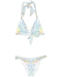 CAMILLA - Crystal-Embellished Paisley-Print Bikini - Lyst