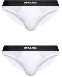 DSquared² - Logo-Waistband Briefs (Pack Of Two) - Lyst