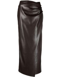 Nanushka - Draped Faux-leather Maxi Skirt - Lyst