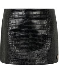 Philipp Plein - Leather Mini Skirt Cocco - Lyst