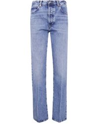 FRAME - "The Vertical" High Rise Straight Leg Jeans - Lyst