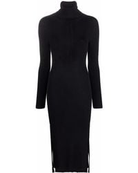 Philosophy Di Lorenzo Serafini - Ribbed-Knit Fitted Midi Dress - Lyst