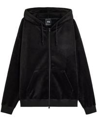 Y-3 - Logo-Print Zip-Up Hoodie - Lyst