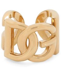 Dolce & Gabbana - DG Gold Logo Messing Ring - Lyst