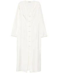 Rohe - Button V-Neck Midi Dress - Lyst