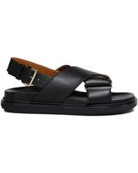 Marni - Ciabatta Fussbett in Pelle Nera - Lyst