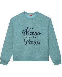 KENZO - Paris Chainstitch-Embroidered Logo Sweatshirt - Lyst