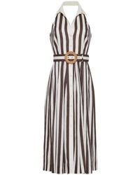Cara Cara - Robe Mi-Longue Quentin À Rayures - Lyst