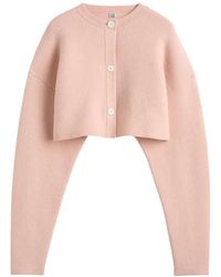 TOTEME - Wool Cropped Cardigan - Lyst