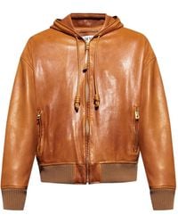 Loewe - Hooded Leather Jacket - Lyst