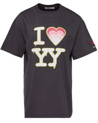 OPEN YY Contrast Edge T-Shirt in Black | Lyst Canada