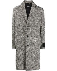 Versace - Manteau en tweed à simple boutonnage - Lyst