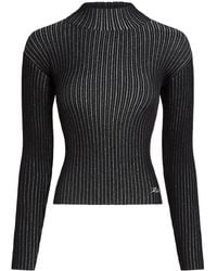 KARL LAGERFELD - Mock-Neck Lurex T-Shirt - Lyst