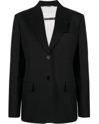 Jil Sander - Blazer En Coton À Simple Boutonnage - Lyst
