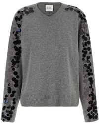 Nude - Sequin-Embellished V-Neck Sweater - Lyst