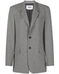 MSGM - Notched-Lapel Single-Breasted Blazer - Lyst