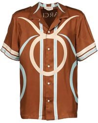 Garcia - Logo-Print Silk Bowling Shirt - Lyst