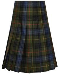 Etro - Check-Pattern Pleated Skirt - Lyst