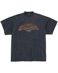 Balenciaga - T-shirt en coton à logo imprimé - Lyst