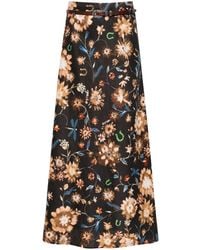 Dorothee Schumacher - Floral-print Linen Midi Skirt - Lyst