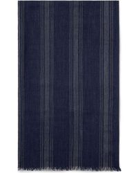 Brunello Cucinelli - Stripe-pattern Silk-blend Scarf - Lyst