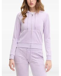 Juicy Couture - Logo-Embroidered Zip-Up Hoodie - Lyst