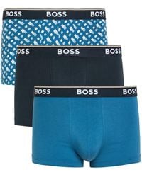 BOSS - Logo-Waistband Geometric-Print Boxers (Set Of Three) - Lyst